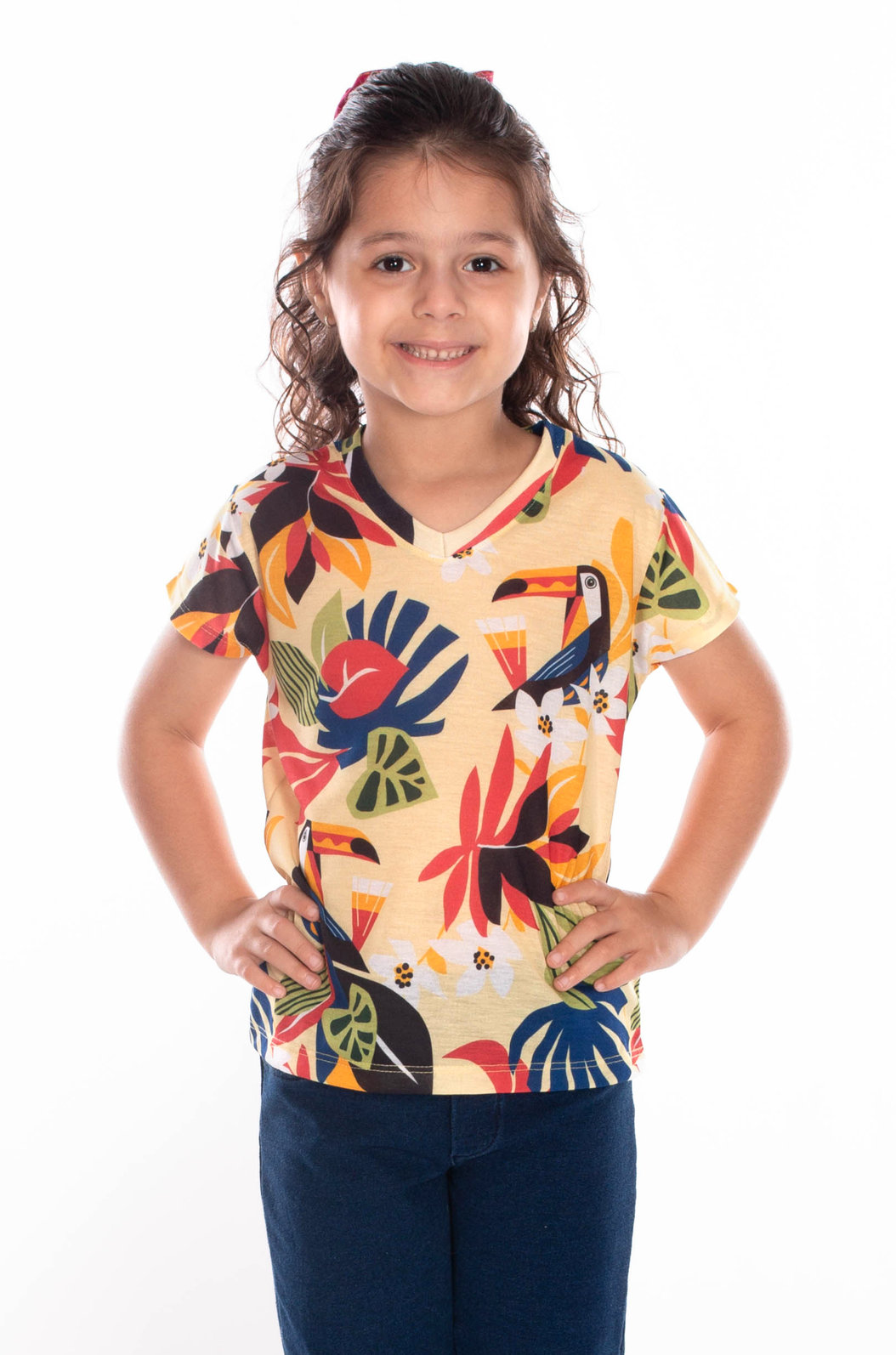 Blusa Infantil Florata Infantil Estampada Desenho Infantil Tucanos