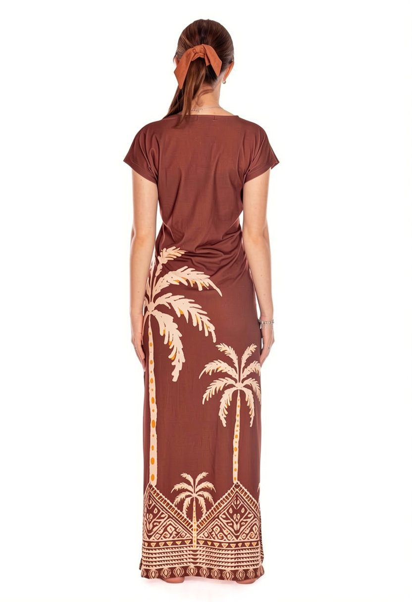 Vestido Feminino Jeri Longo New Estampado Tucano Desenhos Étnicos Vestido Feminino Jeri Longo New Estampado Tucano Desenhos Étnicos