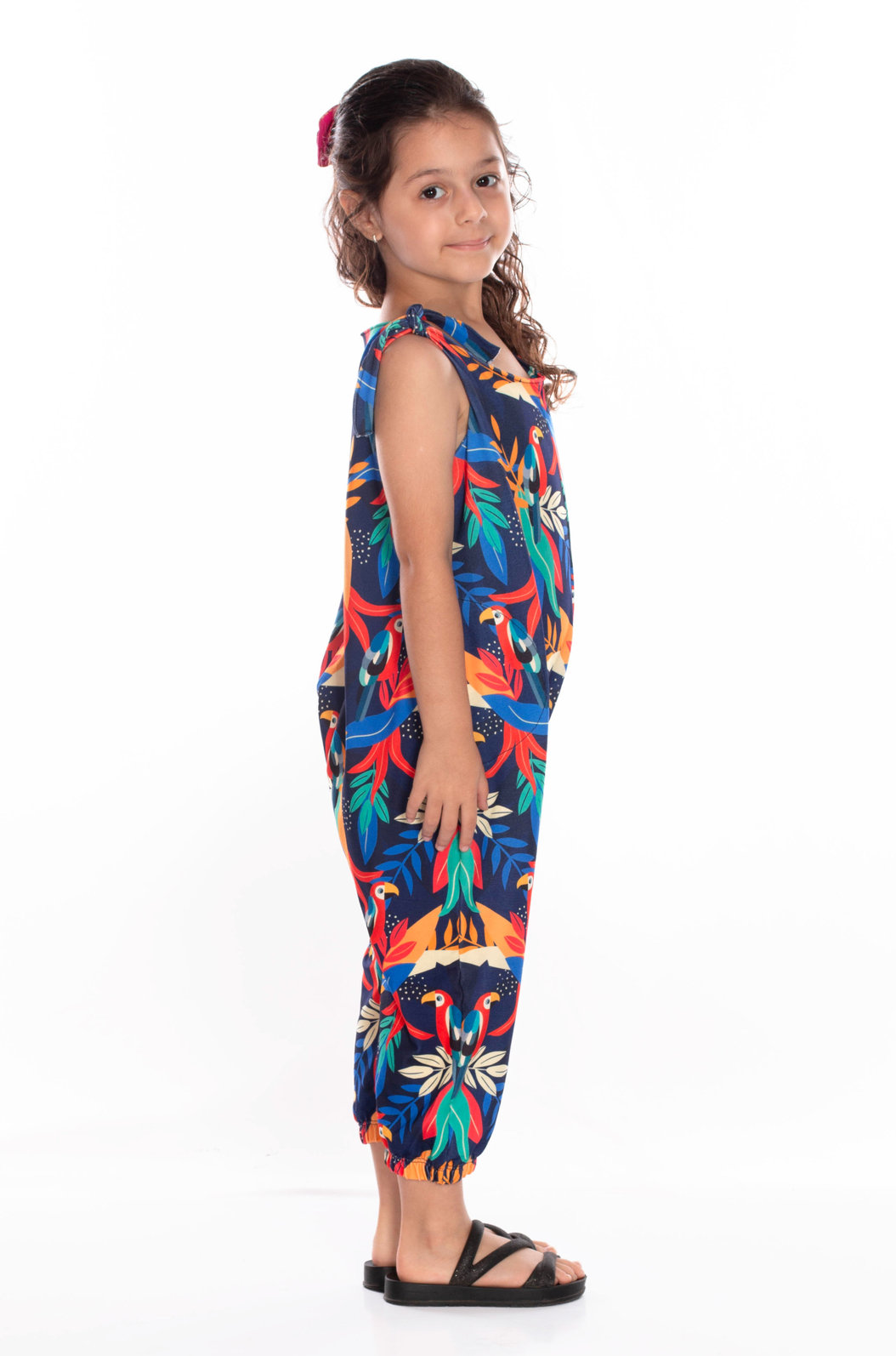 Macacão Infantil com Bolso Infantil Estampado Desenho Infantil Araras Macacão Infantil com Bolso Infantil Estampado Desenho Infantil Araras