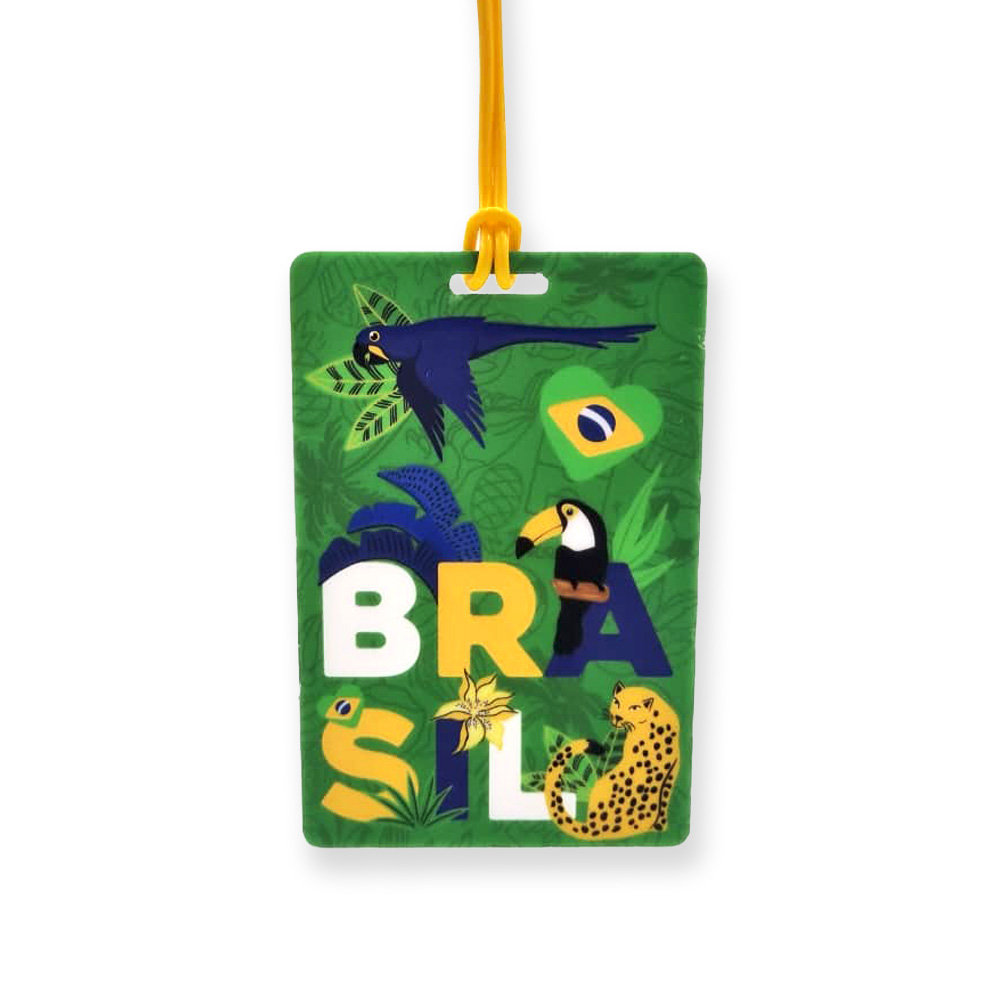 Tag Feminino de Mala Acrílico Estampado Popular Bichos Brasil Tag Feminino de Mala Acrílico Estampado Popular Bichos Brasil
