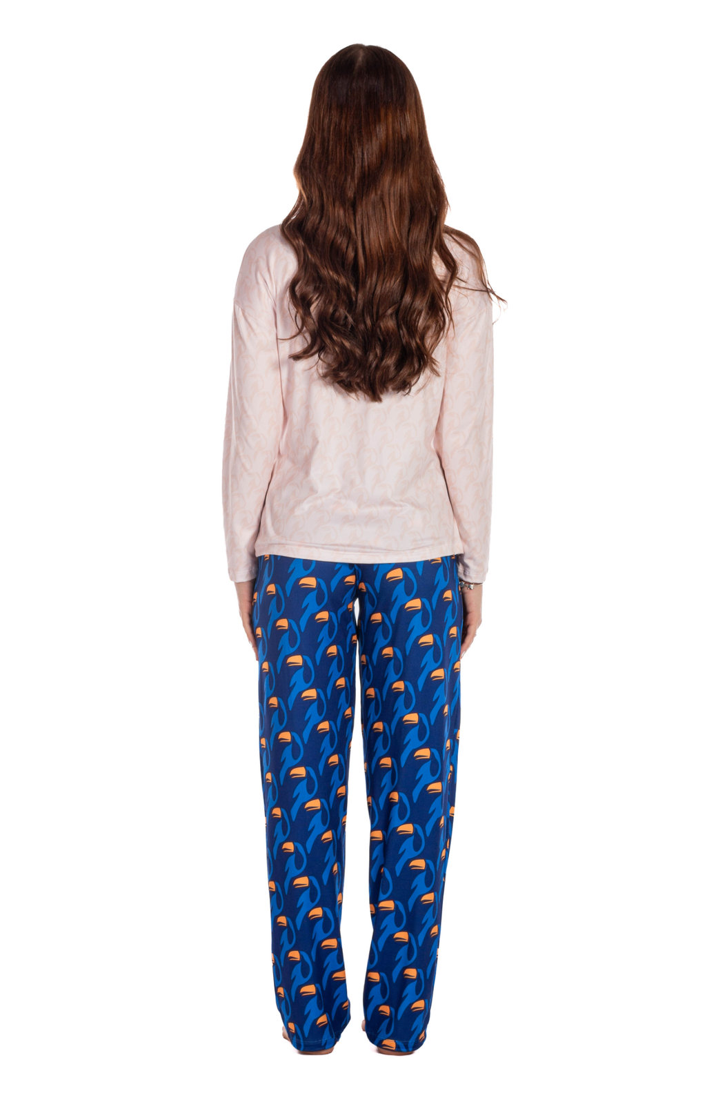 Pijama Feminino Manga Longa Adulto Estampado Tucanos Rapport Vetor