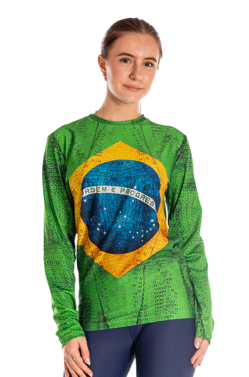 Camiseta Uv Manga Longa Unissex Estampada Bandeira Lantejoulas Camiseta Uv Manga Longa Unissex Estampada Bandeira Lantejoulas