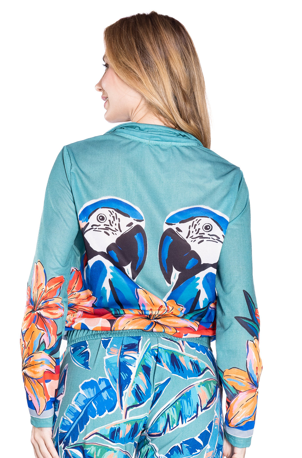 Jaqueta Bomber Catarina Estampada Canindé Bananas e Lírio Jaqueta Bomber Catarina Estampada Canindé Bananas e Lírio