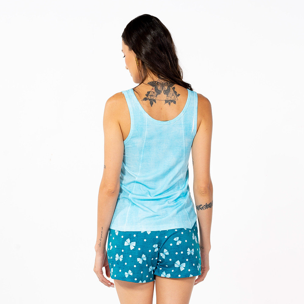 Pijama Feminino Adulto Estampado York Fundo Azul 4 Patas Pijama Feminino Adulto Estampado York Fundo Azul 4 Patas