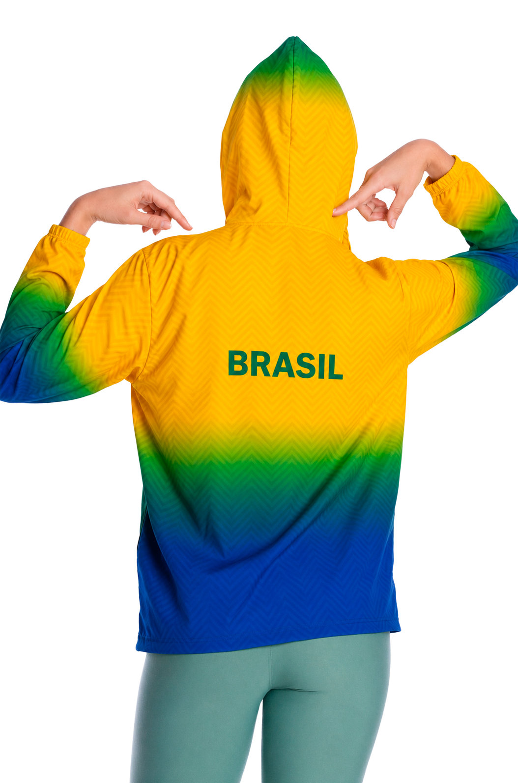 Jaqueta Corta Vento Tradicional Estampada Brasil Zig Zag Cores Degrade Jaqueta Corta Vento Tradicional Estampada Brasil Zig Zag Cores Degrade