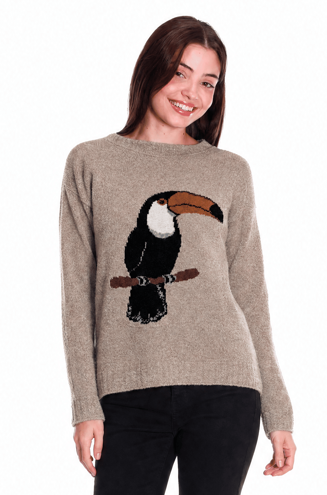 Blusão Tricô Jacquard Bege Tucano Blusão Tricô Jacquard Bege Tucano