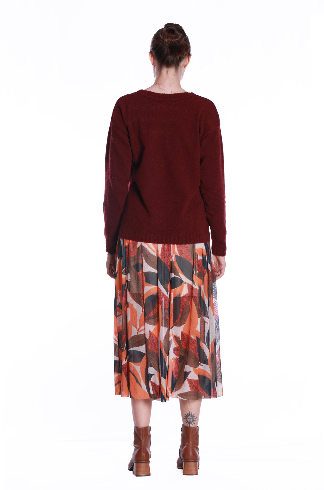 Blusão Tricot Jacquard Vinho Arara Blusão Tricot Jacquard Vinho Arara