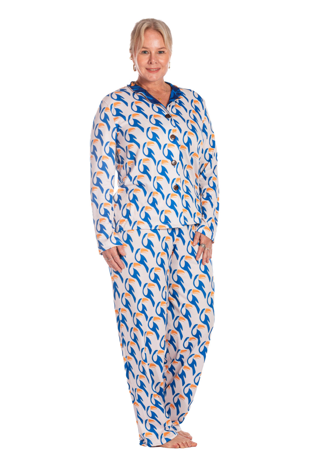Pijama Feminino Manga Longa Americano Estampado Tucanos Rapport Vetor Pijama Feminino Manga Longa Americano Estampado Tucanos Rapport Vetor