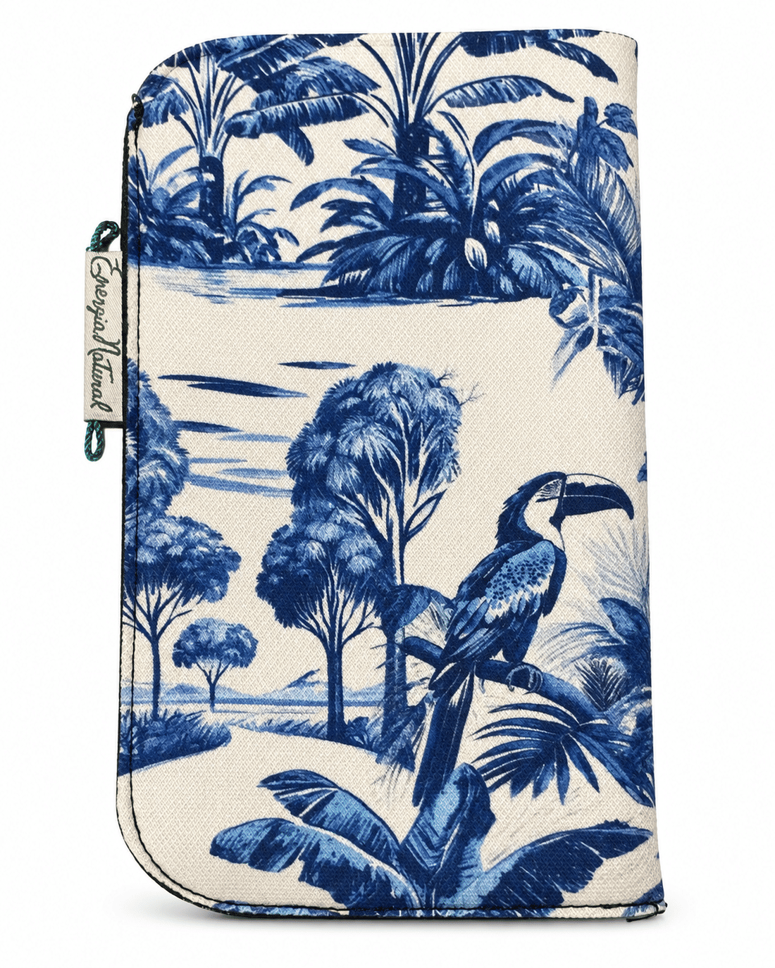 Porta Celular Estampado Tucano Paisagem Tons de Azul