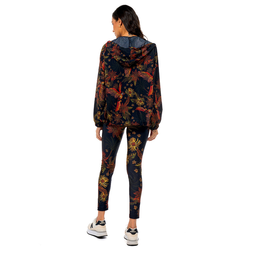 Calça Feminina Legging Estampada Arara Flor Bordado Off