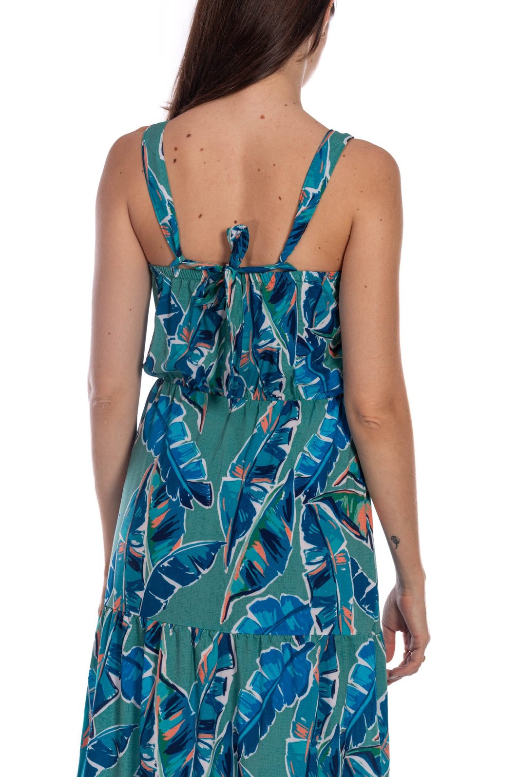 Vestido Feminino Aurora Estampado Canindé Bananas e Lírio