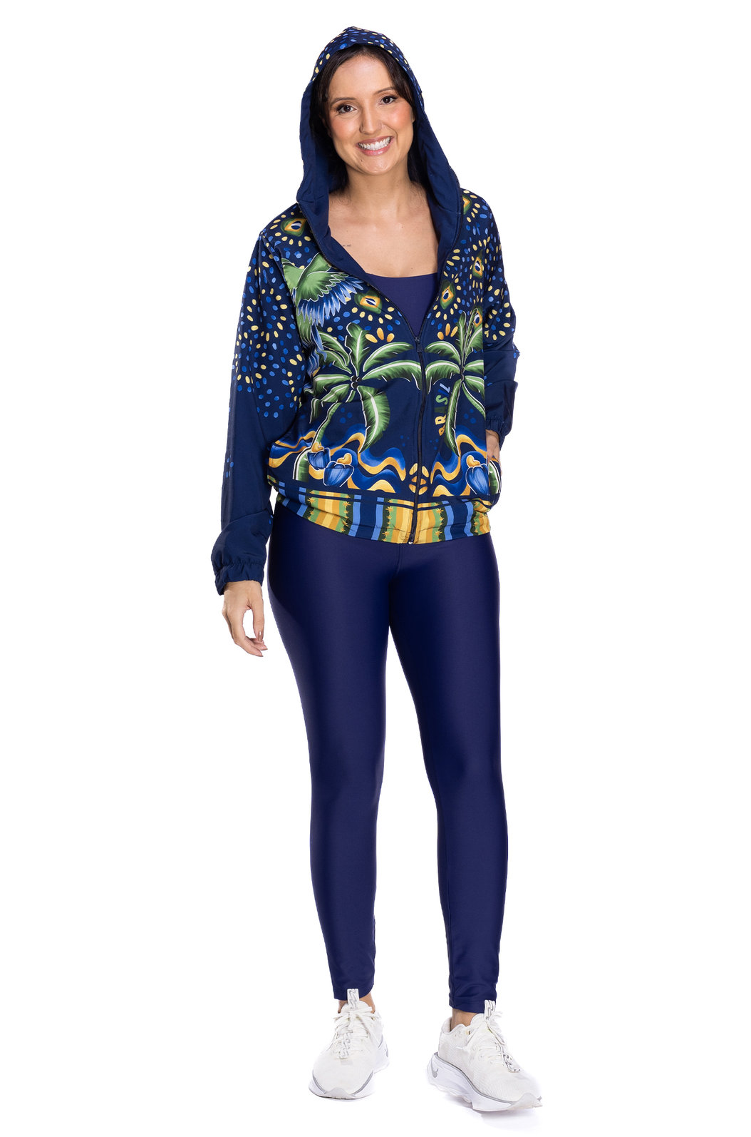 Jaqueta Corta Vento Ecoventura Estampada Motivos Tropicais Brasil Jaqueta Corta Vento Ecoventura Estampada Motivos Tropicais Brasil