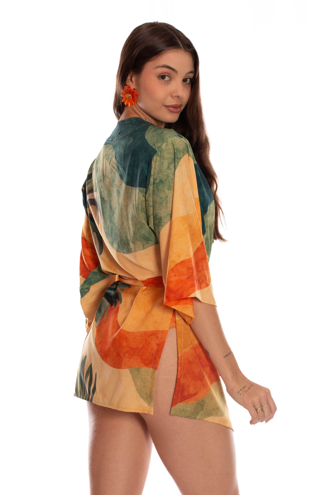Kimono Feminino Raizes Estampado Tucano Dunas Barrado Kimono Feminino Raizes Estampado Tucano Dunas Barrado