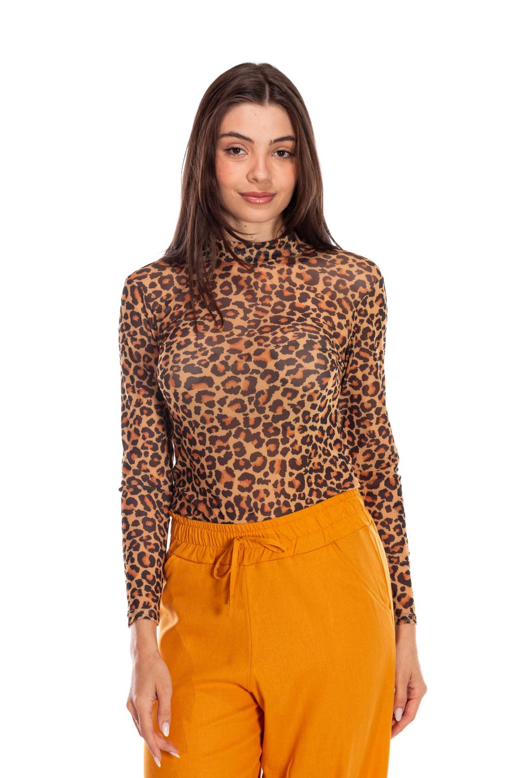 Blusa Tule Segunda Pele Estampada Animal Print Onça Pele Blusa Tule Segunda Pele Estampada Animal Print Onça Pele