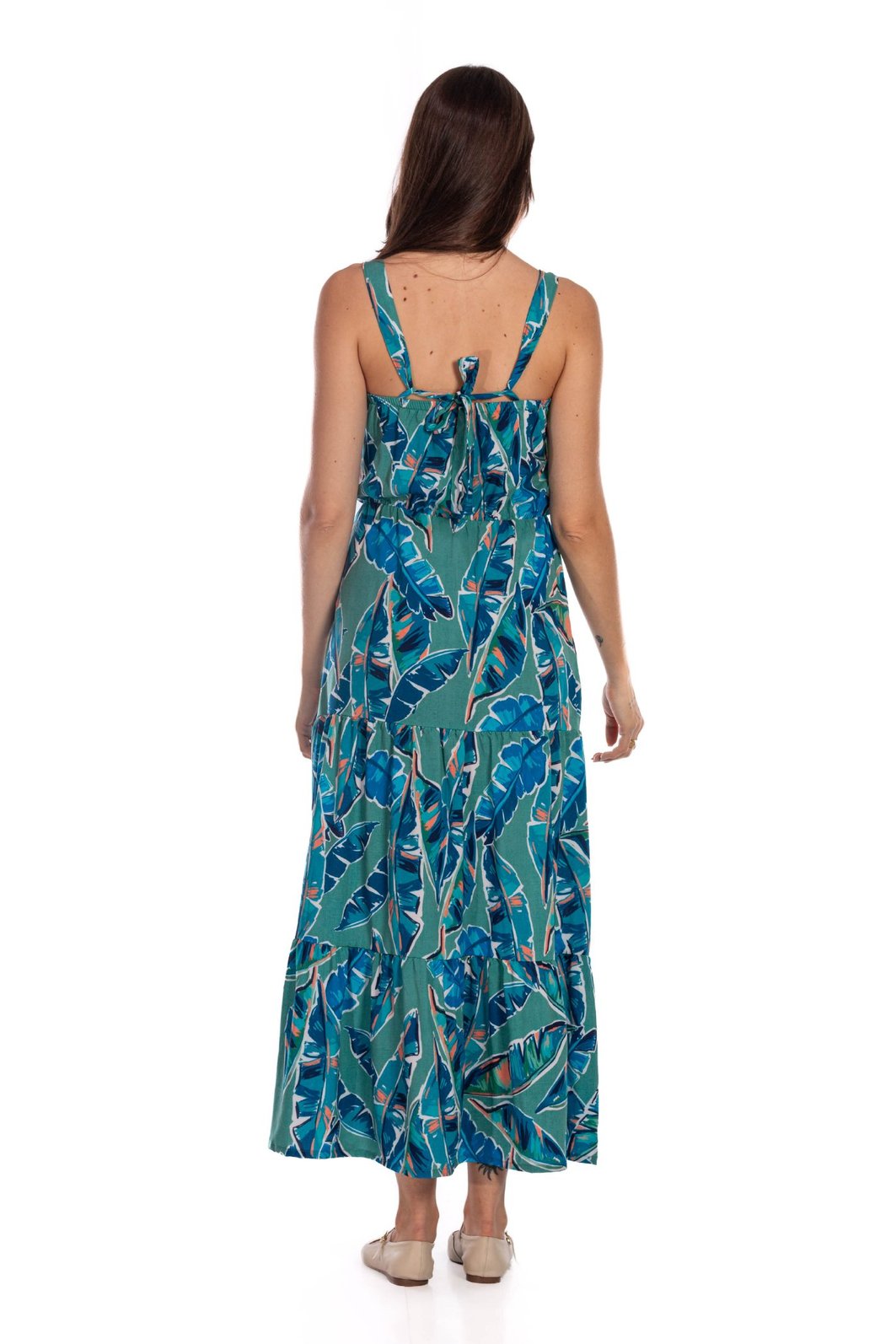 Vestido Feminino Aurora Estampado Canindé Bananas e Lírio