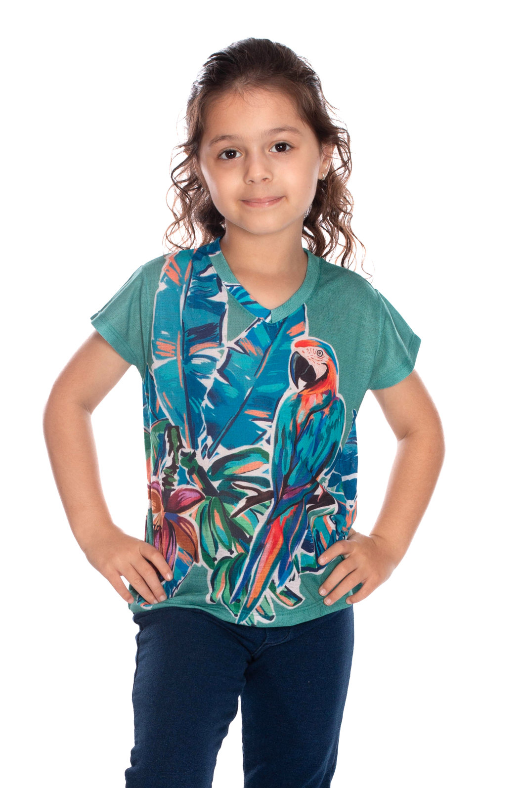 Blusa Infantil Florata Infantil Estampada Canindé Bananas e Lírio