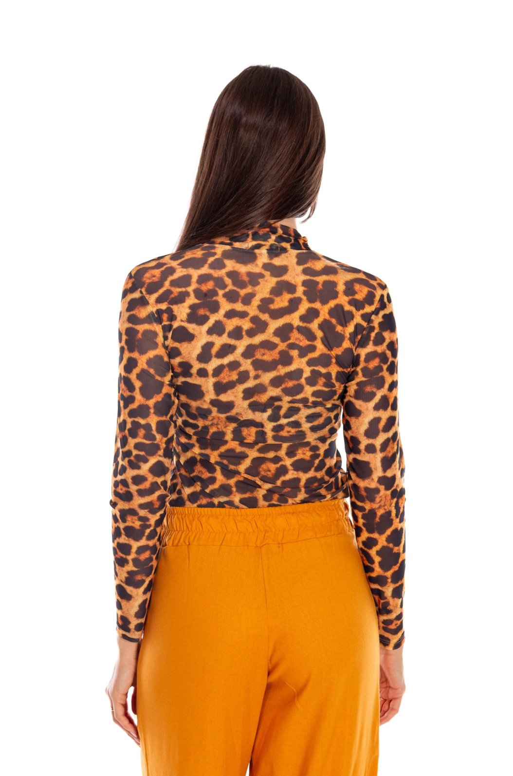 Blusa Tule Segunda Pele Estampada Maxi Animal Print Blusa Tule Segunda Pele Estampada Maxi Animal Print