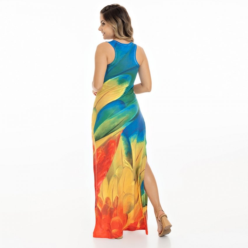 Vestido Feminino Hortência Estampado Big Arara Penas