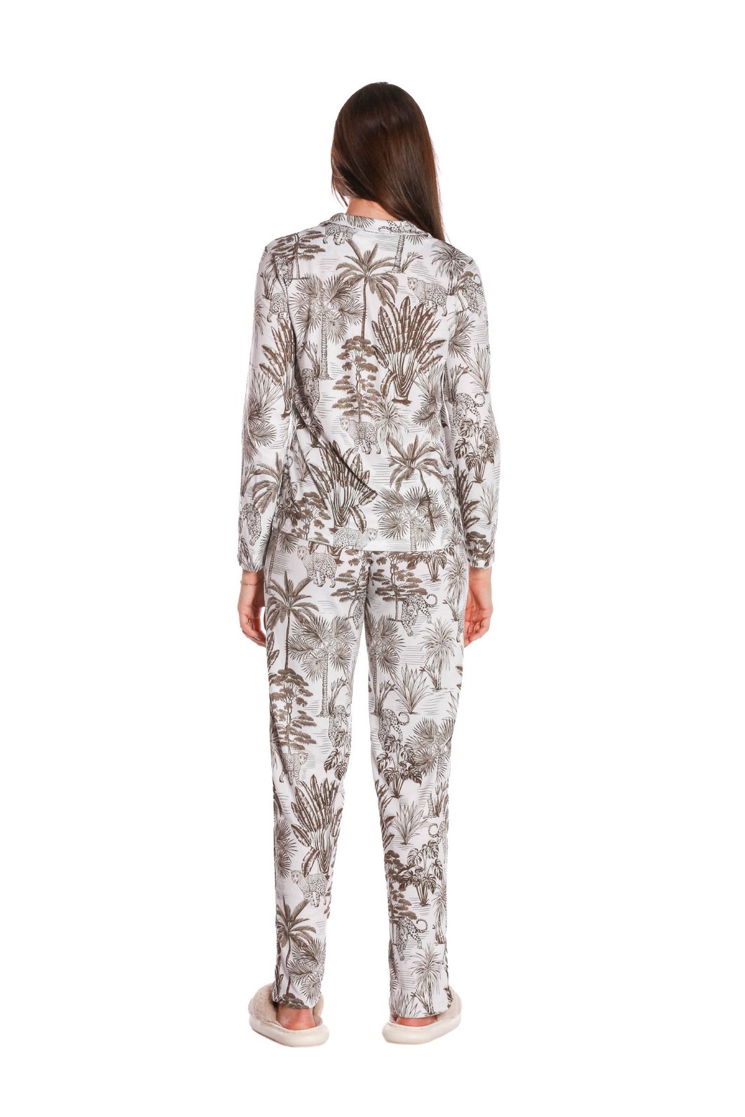 Pijama Feminino Manga Longa Americano Estampado Natureza Caramelo Pijama Feminino Manga Longa Americano Estampado Natureza Caramelo