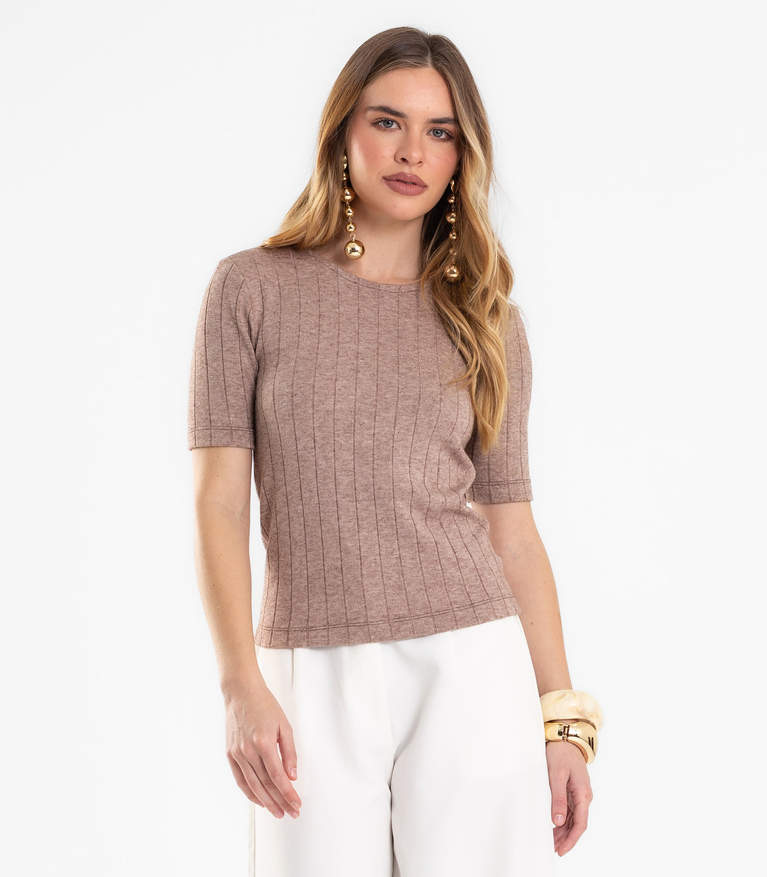 Blusa Feminina Em Tricot Canelado Endless Blusa Feminina Em Tricot Canelado Endless
