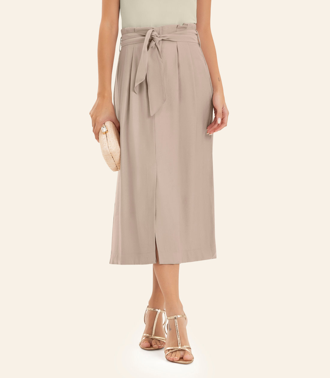 Saia Feminina Midi Em Alfaiataria Endless Saia Feminina Midi Em Alfaiataria Endless