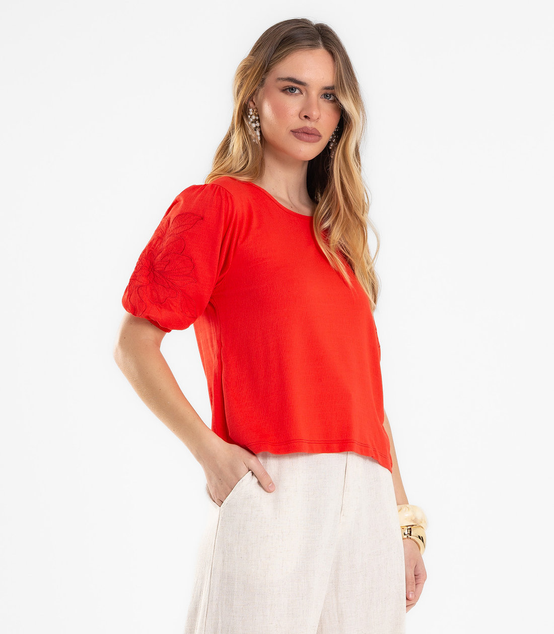 Blusa Feminina Manga Bufante Endless Blusa Feminina Manga Bufante Endless