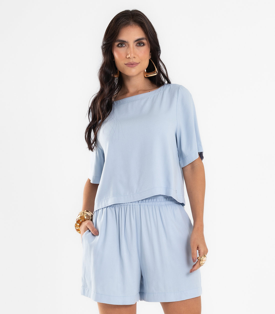 Conjunto Feminino Blusa Com Shorts Endless