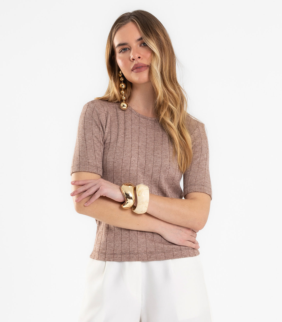 Blusa Feminina Em Tricot Canelado Endless Blusa Feminina Em Tricot Canelado Endless