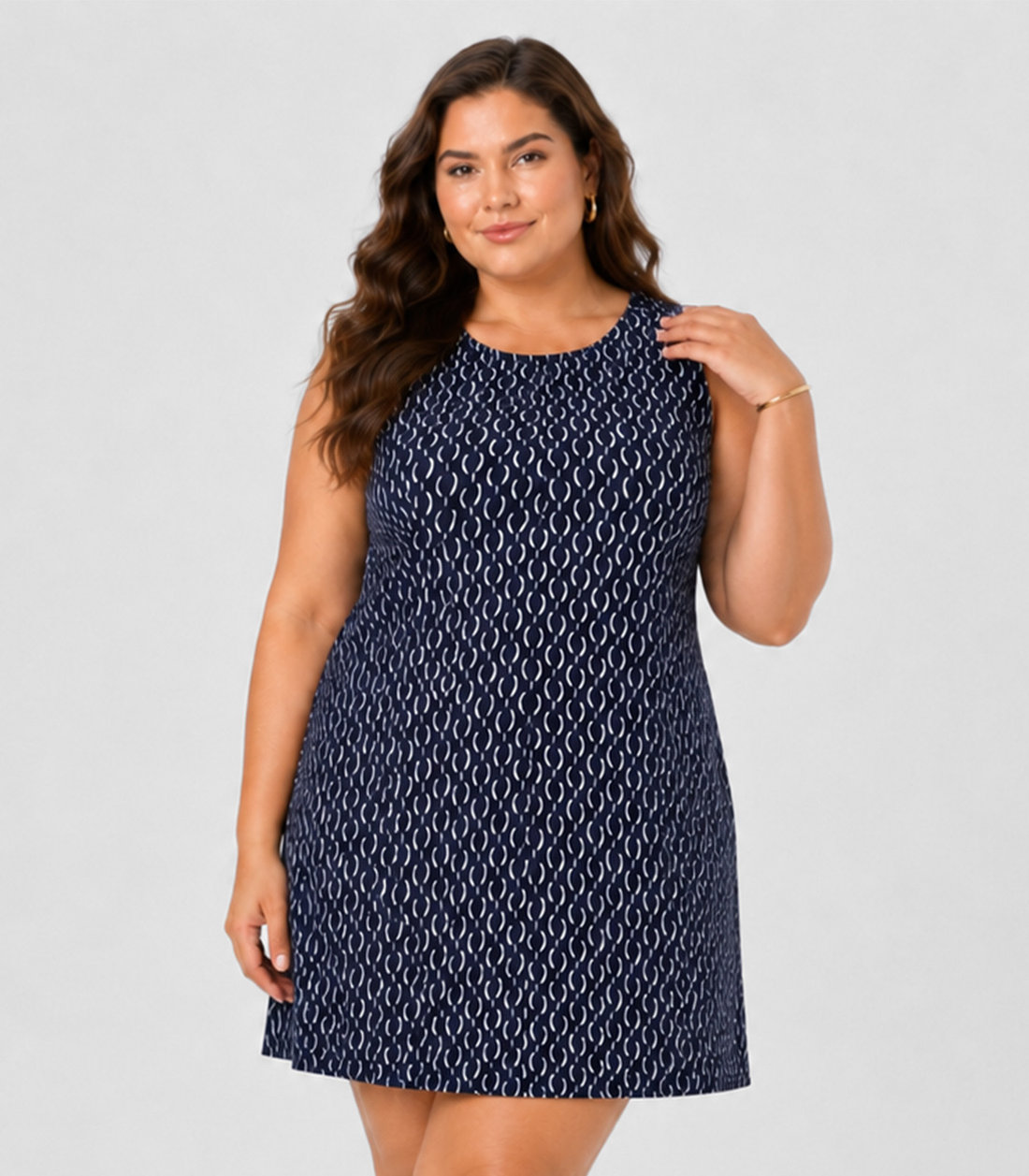 Vestido Curto Estampado Plus Size Infinita Cor Vestido Curto Estampado Plus Size Infinita Cor