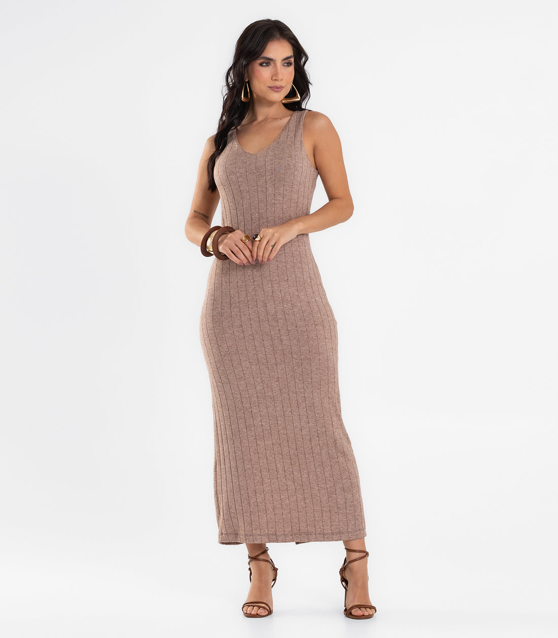 Vestido Feminino Midi Decote Em V Endless Vestido Feminino Midi Decote Em V Endless