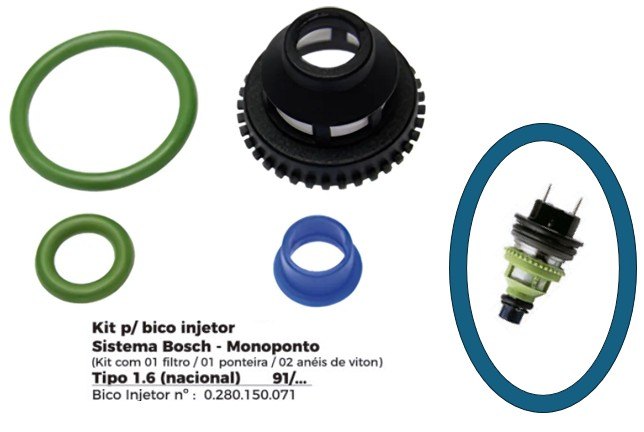ISO1902308 - REPARO BICO INJETOR SISTEMA BOSCH MONOPONTO GOLF 1.8/ TIPO NACIONAL (EMB. COM 01 PECA - VALOR UNITARIO) - KIT ISO1902308 - REPARO BICO INJETOR SISTEMA BOSCH MONOPONTO GOLF 1.8/ TIPO NACIONAL (EMB. COM 01 PECA - VALOR UNITARIO) - KIT