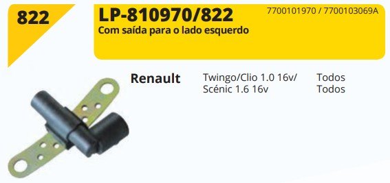 LP822 - SENSOR ROT.RENAULT CLIO II 1.6I 16V 99-2007 - UN