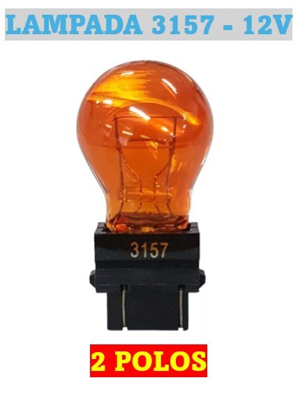 ISO14LX3157 AM 12V - LAMPADA HALOGENA 3157 T25 12V 27/7W AMARELA 2 POLOS (EMB. COM 10 PECAS - VALOR UNITARIO) - PC