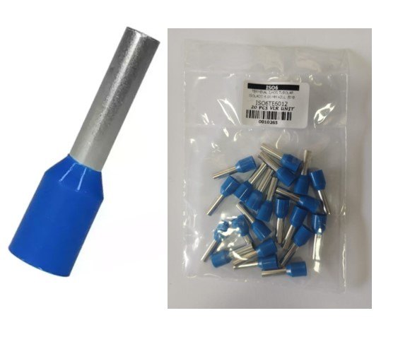ISO6TE6012 - TERMINAL ILHOS TUBOLAR ISOLADO 6.00 MM AZUL (EMB. COM 20 PEÇAS - VALOR UNITARIO) - PC