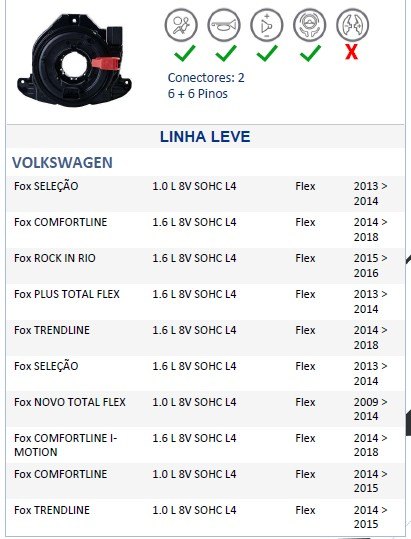 ISO26D1.0082 - CINTA AIRBAG VW FOX 14 A 19, UP 14 A 20, SPACEFOX, SAVEIRO ( EMB. COM 01 PECA - VALOR UNITARIO) - PC ISO26D1.0082 - CINTA AIRBAG VW FOX 14 A 19, UP 14 A 20, SPACEFOX, SAVEIRO ( EMB. COM 01 PECA - VALOR UNITARIO) - PC