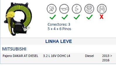 ISO26D1.0016 - CINTA AIRBAG L200 TRITON 07 A 17 (EMB. COM 01 PECA - VALOR UNITARIO)  - PC