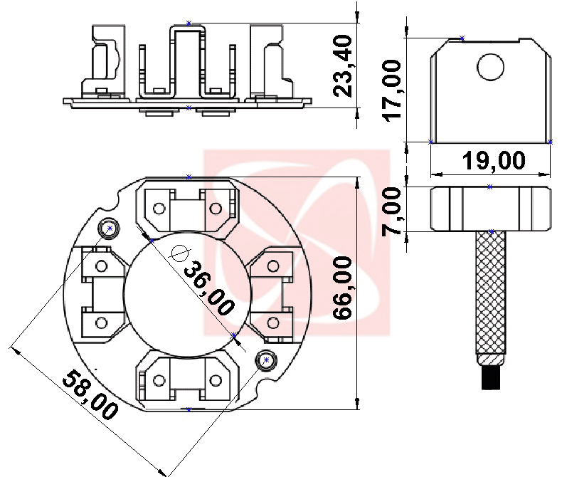 A-044-12V - PORTA ESCOVA PARTIDA HITACHI 12V TRATORES TRAMONTINI - PC A-044-12V - PORTA ESCOVA PARTIDA HITACHI 12V TRATORES TRAMONTINI - PC