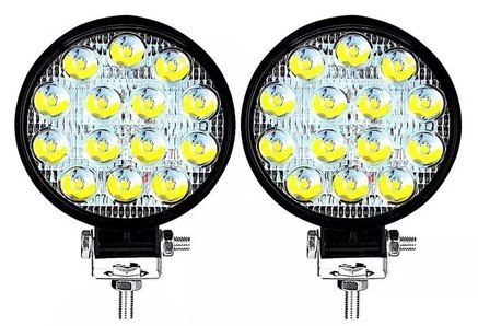 ISO14FR3914 12/24V - FAROL LED REDONDO 42W 14 LEDS 11.2X2.5CM (EMB. COM 02 PC - VALOR DO PAR) - KIT