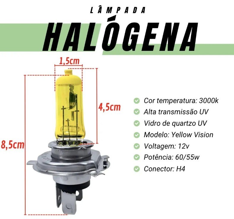 ISO14LX H4 AM 12V - LAMPADA HALOGENA H4 12V 60/55W AMARELA P43T / BLISTERLAMPADA HALOGENA H3 12V 55W AMARELA / BLISTER 12342 (EMB. COM 02 PECAS - VALOR DO KIT) - KIT