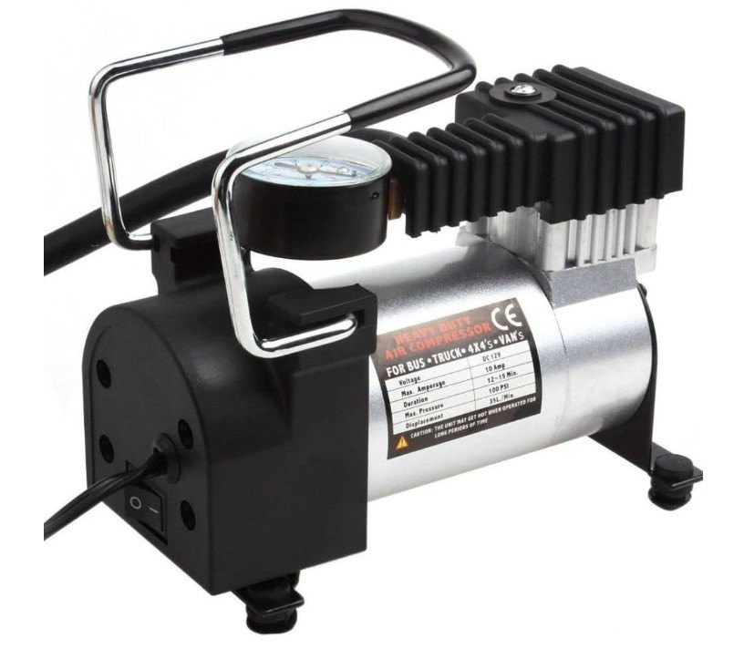 ISO14MC001 12V - MINI COMPRERSSOR PORTATIL 12V 140PSI 10AMP 1X30MM PRATEADO   (EMB. COM 01 PECA- VALOR UNITARIO) - PC