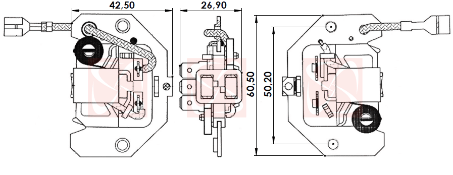 B-201-12V - PORTA ESCOVA ALTERNADOR BOSCH CAM. MB/ TRATOR MF/ KOMATSU/ AGRALE - PC B-201-12V - PORTA ESCOVA ALTERNADOR BOSCH CAM. MB/ TRATOR MF/ KOMATSU/ AGRALE - PC