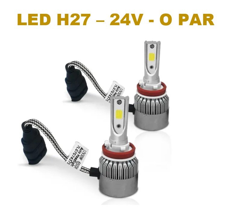 ISO14LFV24 H27 24V - KIT LAMP. FAROL LED 24V- H27/ 36W/ 280000LM/ 6500K (EMB. COM 02 PC- VALOR DO PAR) - KIT