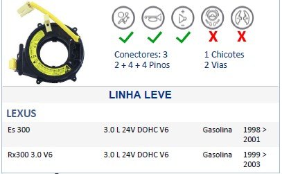 ISO26D1.0080 - CINTA AIRBAG COROLLA 98 A 08, HILUX 98 A 05 (EMB. COM 01 PECA - VALOR UNITARIO) - PC ISO26D1.0080 - CINTA AIRBAG COROLLA 98 A 08, HILUX 98 A 05 (EMB. COM 01 PECA - VALOR UNITARIO) - PC