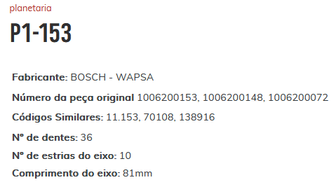 P1-153 - PLANETARIA COROLLA/ FIELDER 1.8I 16V-98> 2002 - CJ