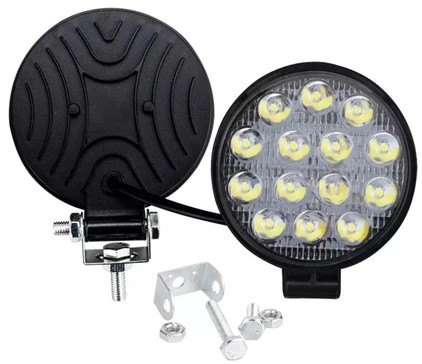 ISO14FR3914 12/24V - FAROL LED REDONDO 42W 14 LEDS 11.2X2.5CM (EMB. COM 02 PC - VALOR DO PAR) - KIT