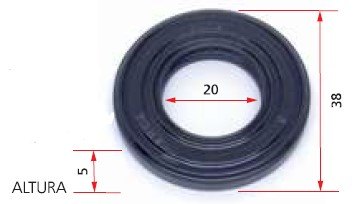 ISO7-3746 - RETENTOR PARTIDA MITSUBICHI/ RETROESCAVADEIRA CATERPILLAR 320/315 - 20 X 38 X 5 MM (EMB. COM 01 PECA - VALOR UNITARIO) - PC