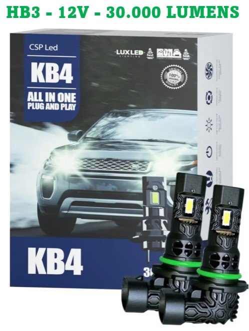 ISO14KB4HB3 12V - KIT LAMPADA LED MINI KB4 HB3 30000LM 6500K 12V (EMB. COM 02 PECAS - VALOR DO PAR) - KIT