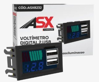 ISO22M8232 12/24V - VOLTIMETRO DIGITAL COM 2 USB 12/24V ( (EMB. COM 01 PECA - VALOR UNITARIO) - KIT ISO22M8232 12/24V - VOLTIMETRO DIGITAL COM 2 USB 12/24V ( (EMB. COM 01 PECA - VALOR UNITARIO) - KIT