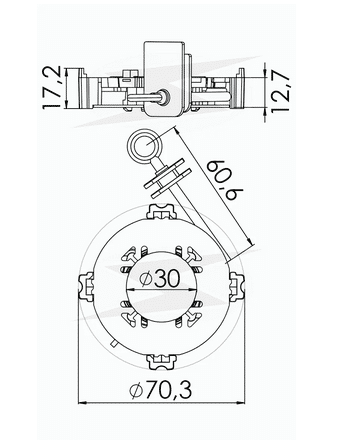 UF-1.173/3 12V - PORTA ESCOVA PARTIDA COURIER/ ECOSPORT/ FIESTA/ KA 1.0 1.6 - PC