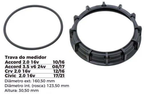 ISO1904037 G - TRAVA DO MEDIDOR HONDA ACCORD/ CIVIC/ CRV - COM GUARNICAO- DIAMETRO EXTERNO 160,50MM, DIAMETRO INTERNO (ROSCA) 123,50MM, ALTURA 30,50MM (EMB. COM 01 KIT - VALOR DO KIT) - KIT ISO1904037 G - TRAVA DO MEDIDOR HONDA ACCORD/ CIVIC/ CRV - COM GUARNICAO- DIAMETRO EXTERNO 160,50MM, DIAMETRO INTERNO (ROSCA) 123,50MM, ALTURA 30,50MM (EMB. COM 01 KIT - VALOR DO KIT) - KIT